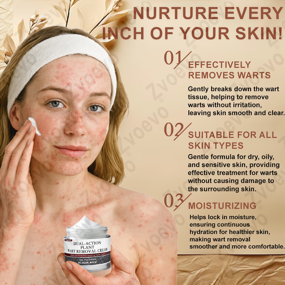 Zvoevo® Rice Bran Extract Cream 👨⚕️ FDA-Certified (For removing warts and skin growths, eliminating keratin buildup and skin hyperplasia, treating skin cancer, hyperpigmentation, and age spots)