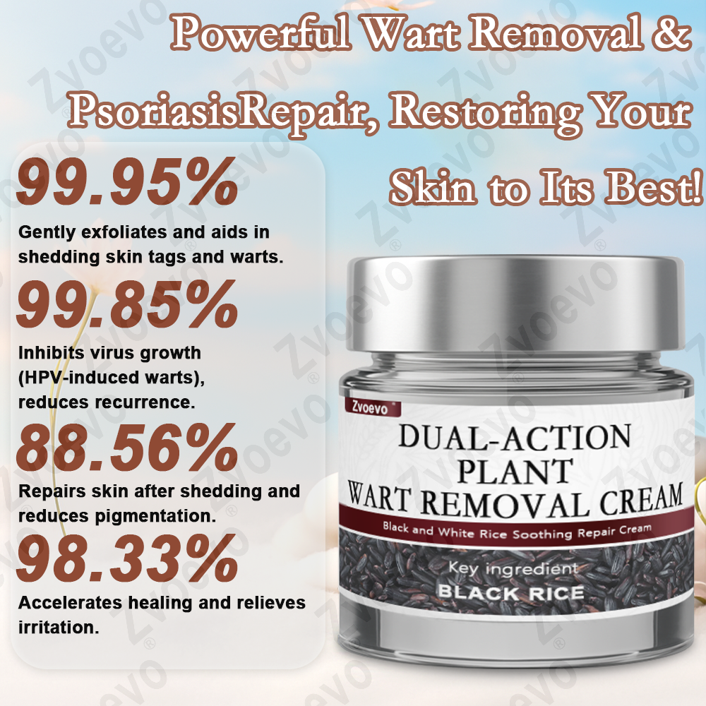 Zvoevo® Rice Bran Extract Cream 👨⚕️ FDA-Certified (For removing warts and skin growths, eliminating keratin buildup and skin hyperplasia, treating skin cancer, hyperpigmentation, and age spots)